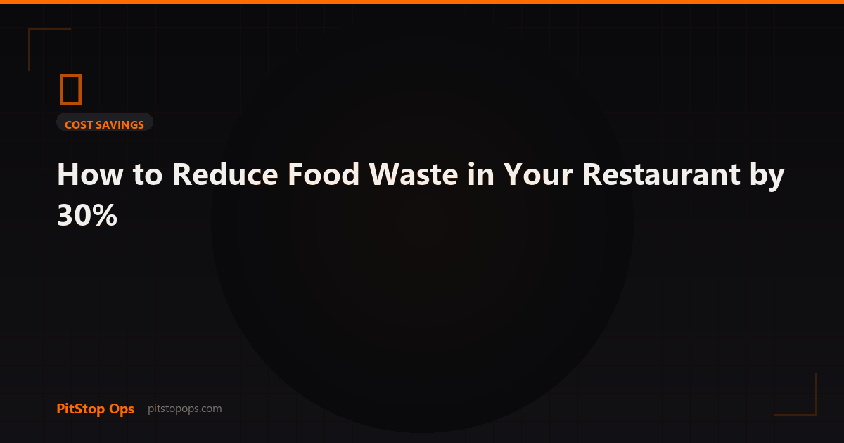 How to Reduce Food Waste in Your Restaurant by 30%